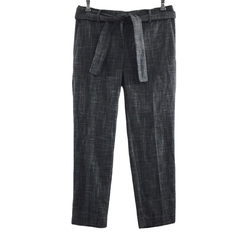 Ann Taylor Gray Trousers Pants Womens 4 Flat Front Belted Slim Tie‎ Belt